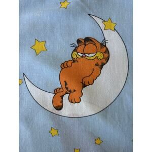 1980s Garfield Twin Sheet Set Moon & Stars JC Penney Vintage